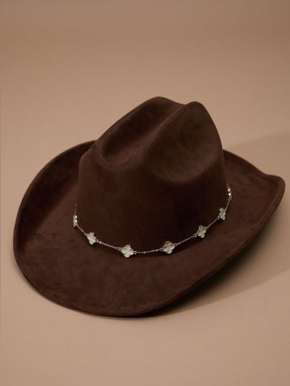 Altar’d State Brown Western Cowboy Hat with Decorative Chain